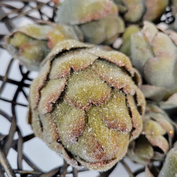 Vintage‎ Faux Artichokes Green Crystallized Farmhouse Kitchen Decor 21 pcs - Picture 8 of 11